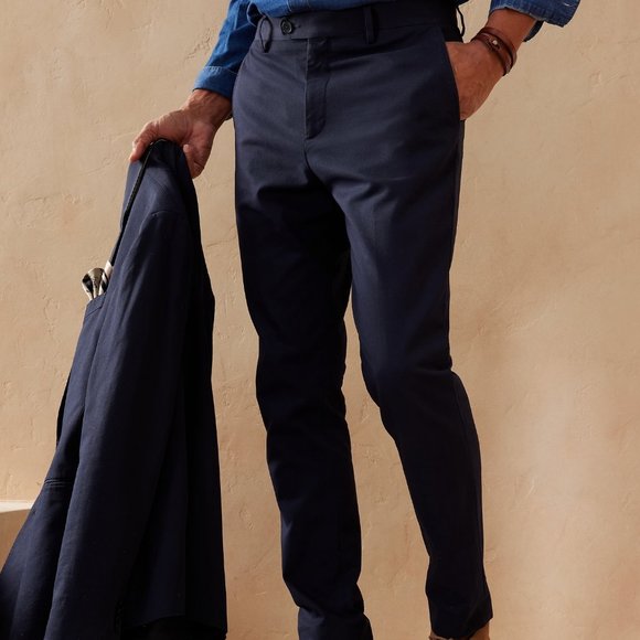 Banana Republic Tapered Italian Twill Suit Pant size 38R Navy - Picture 3 of 6